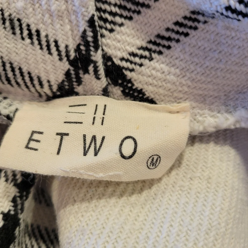 ETWO Black White Plaid Print Waterfall Open Front Cardigan Vest - Picture 7 of 9